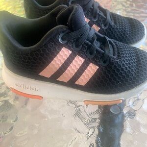 Adidas Black and Pink Athletic Girl Shoes